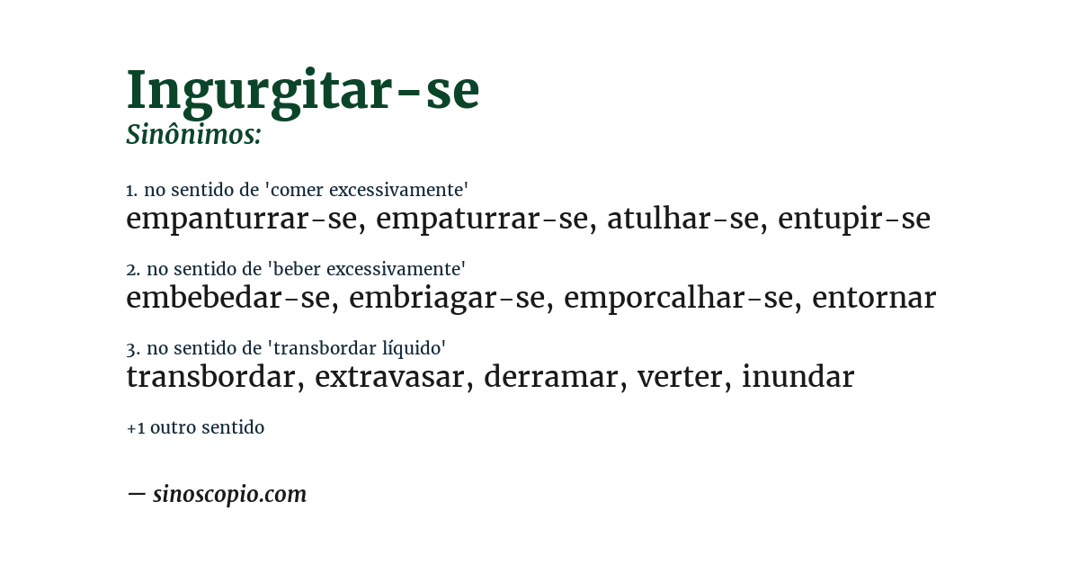Sinônimo de ingurgitar-se