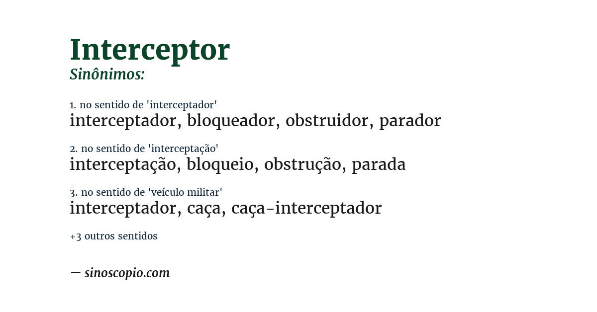 Sinônimo de interceptor