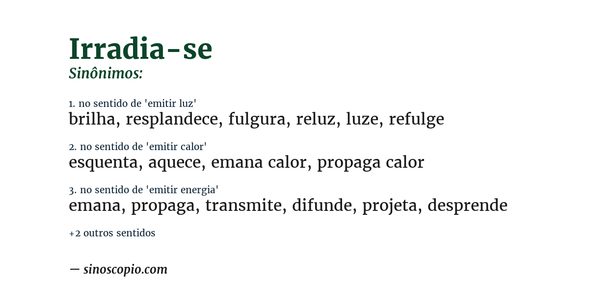 Sinônimo de irradia-se