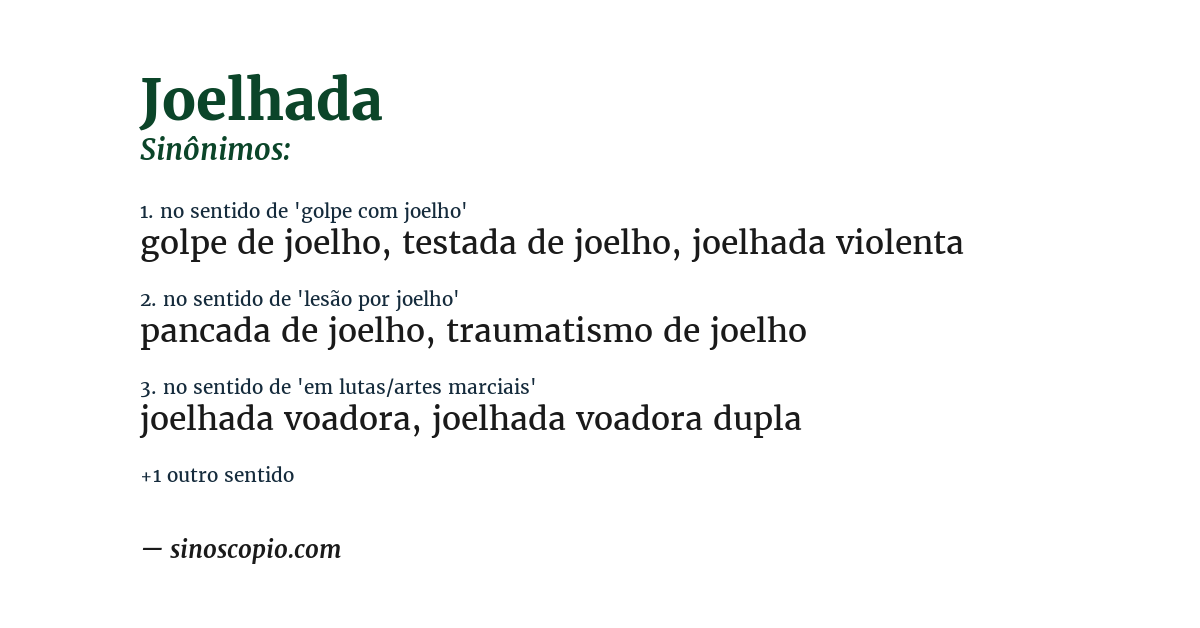 Sinônimo de joelhada