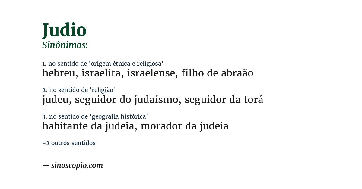 Sinônimo de judio