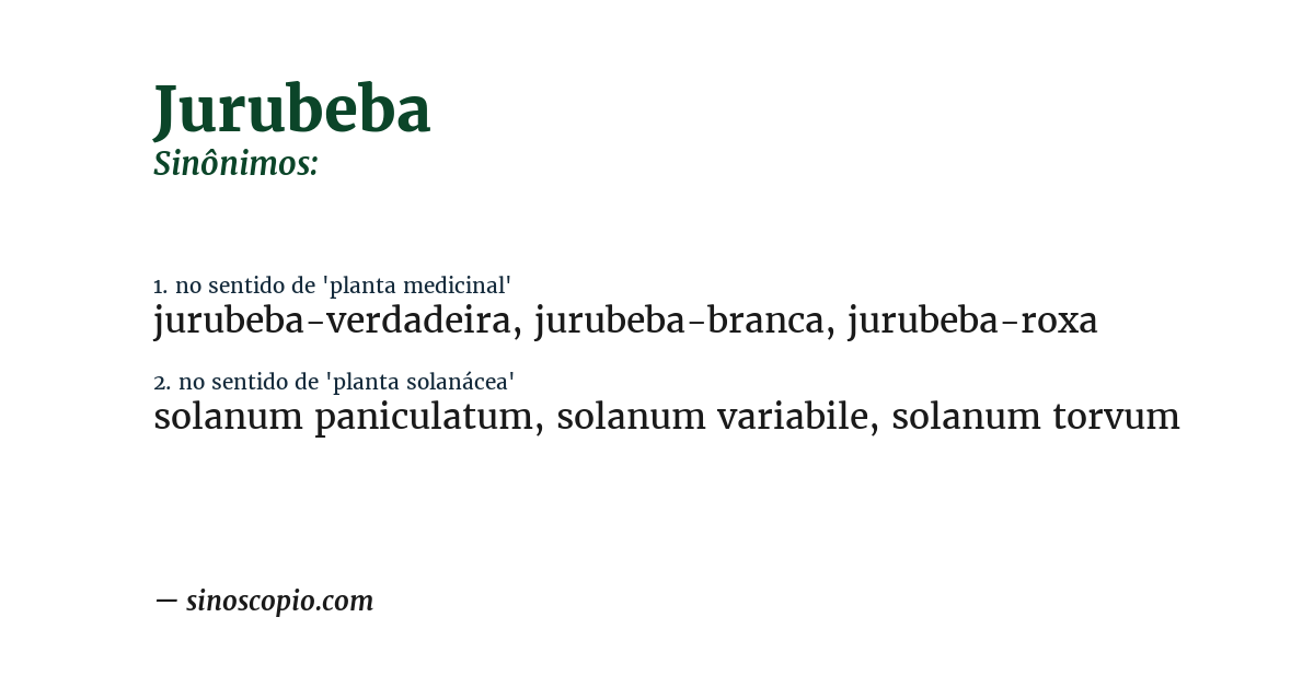 Sinônimo de jurubeba