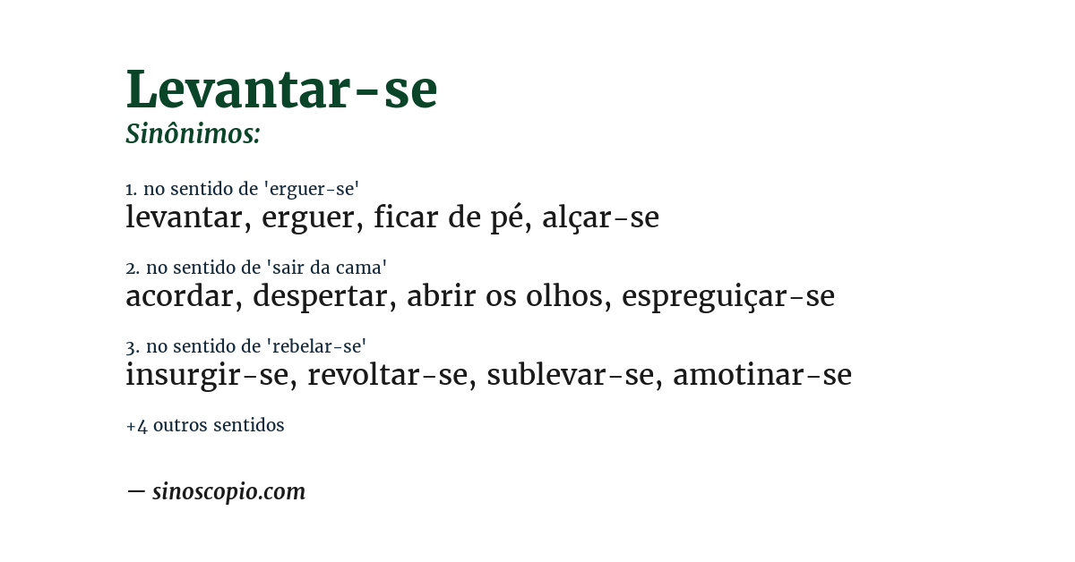 Sinônimo de levantar-se