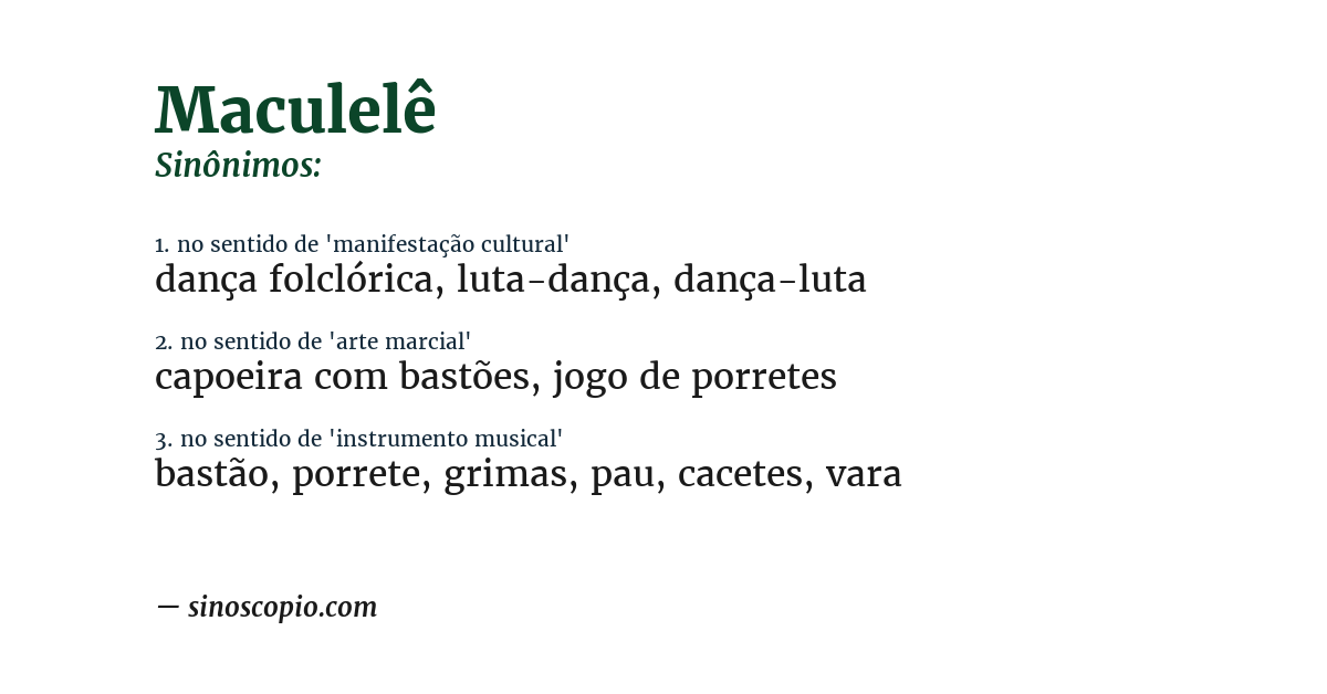 Sinônimo de maculelê