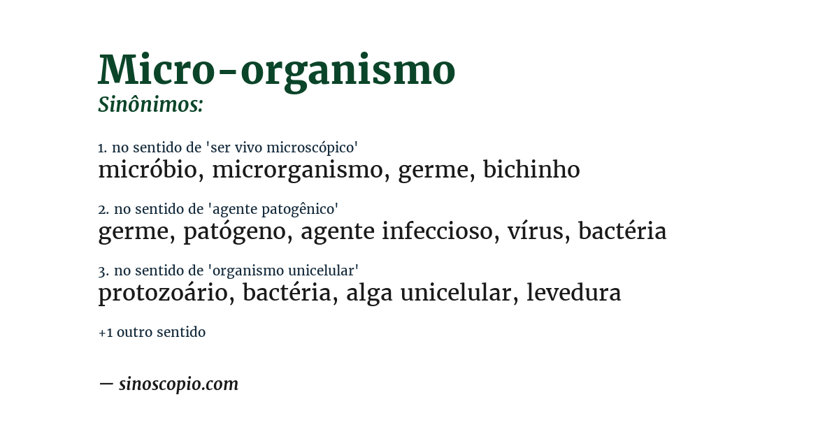 Sinônimo de micro-organismo