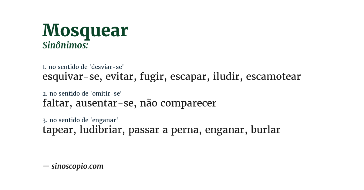 Sinônimo de mosquear