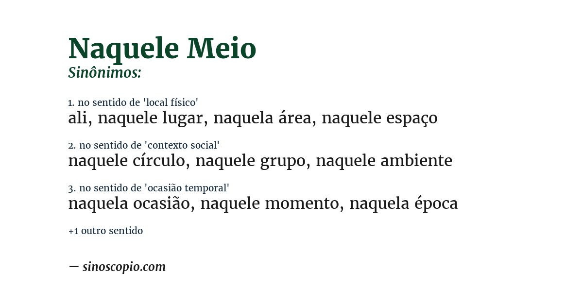 Sinônimo de naquele meio