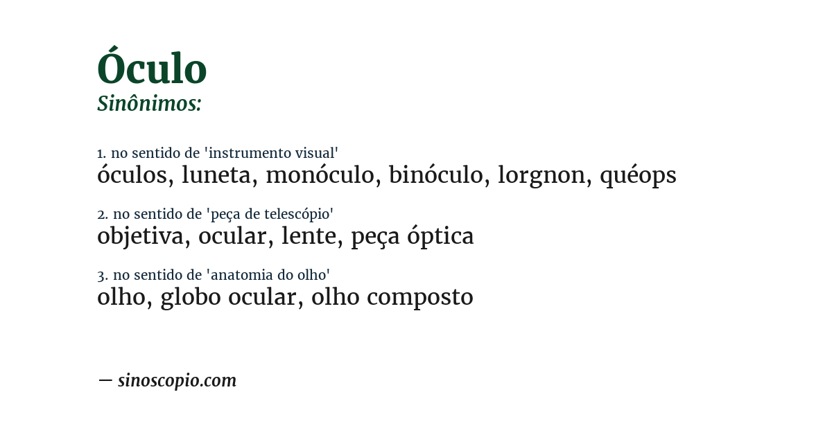Sinônimo de óculo