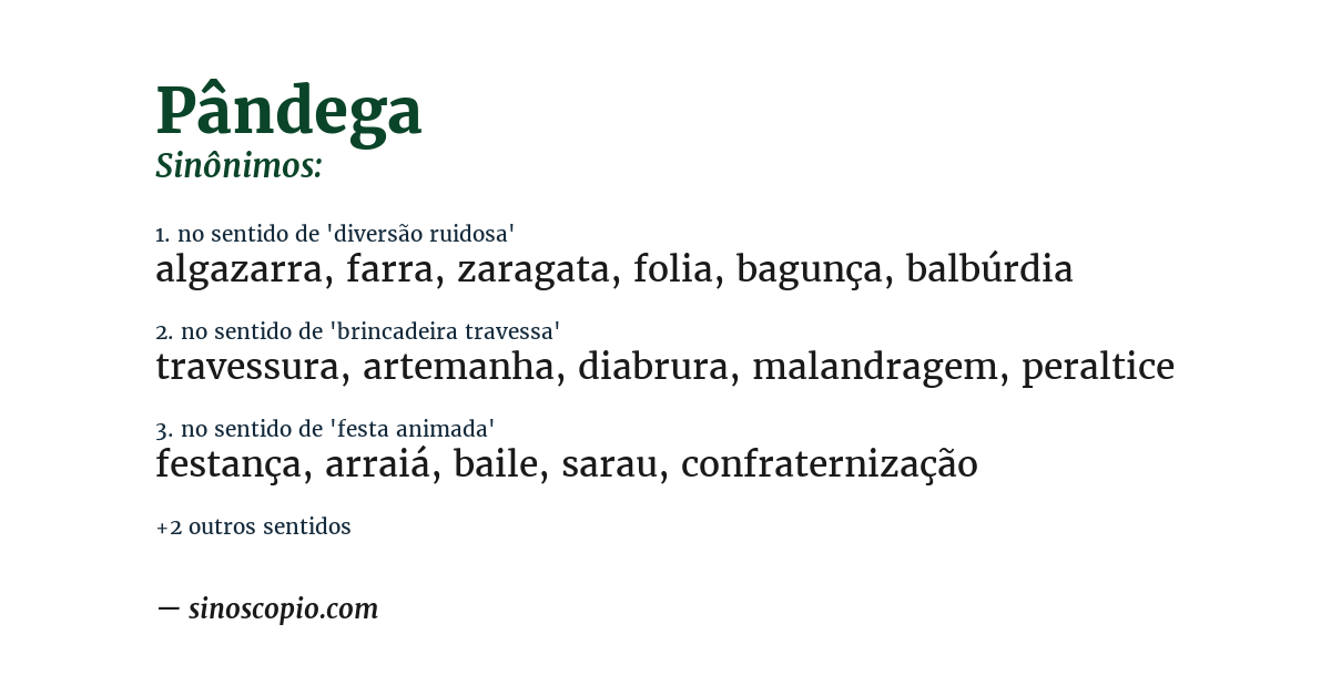 Sinônimo de pândega