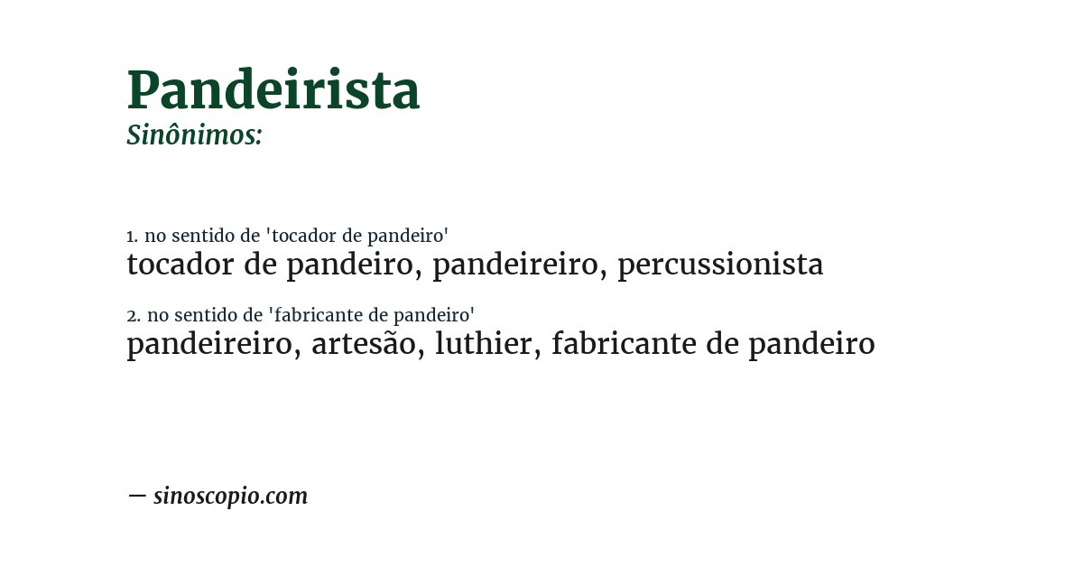Sinônimo de pandeirista