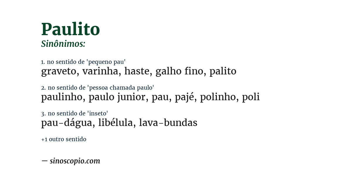 Sinônimo de paulito