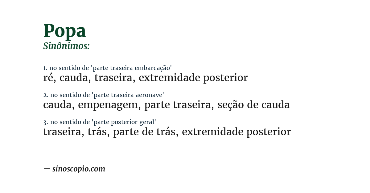 Sinônimo de popa