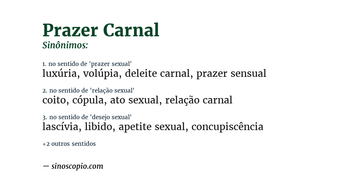 Sinônimo de prazer carnal