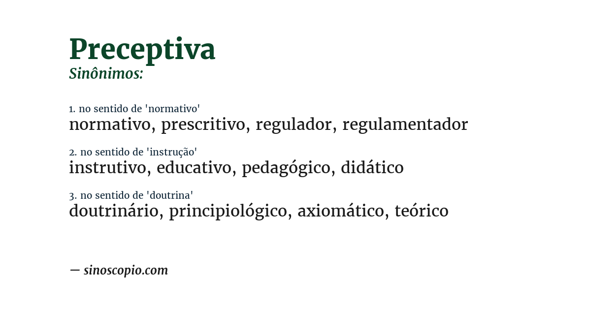 Sinônimo de preceptiva