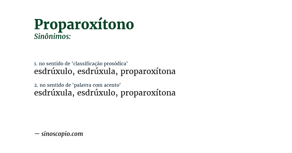 Sinônimo de proparoxítono