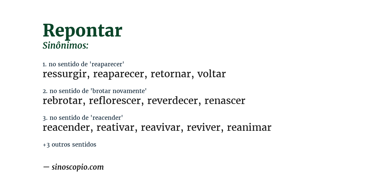 Sinônimo de repontar