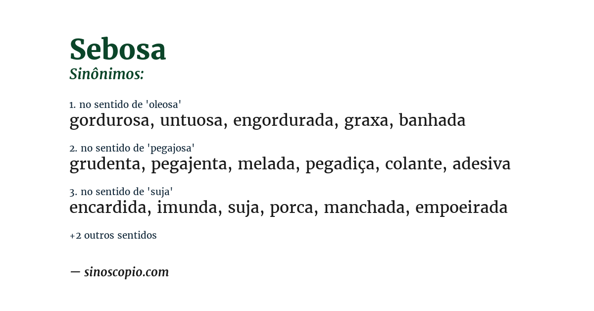 Sinônimo de sebosa