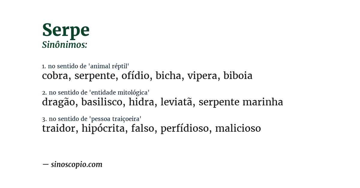 Sinônimo de serpe