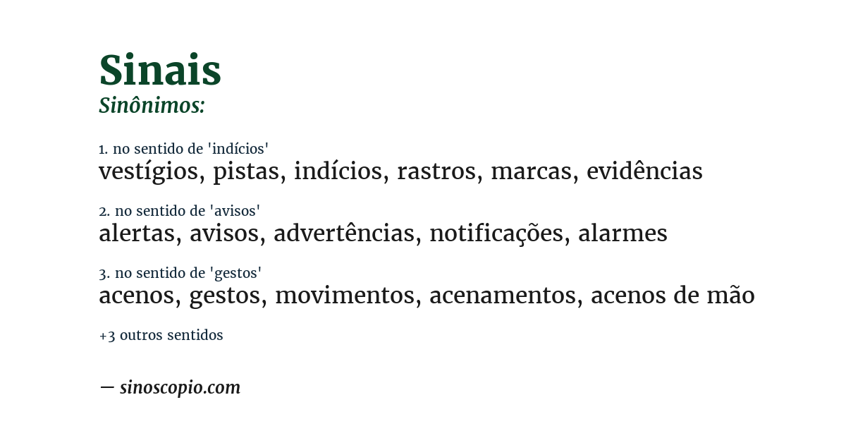 Sinônimo de sinais