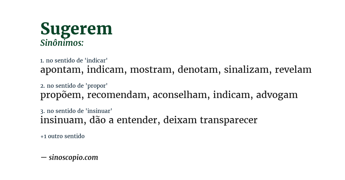 Sinônimo de sugerem