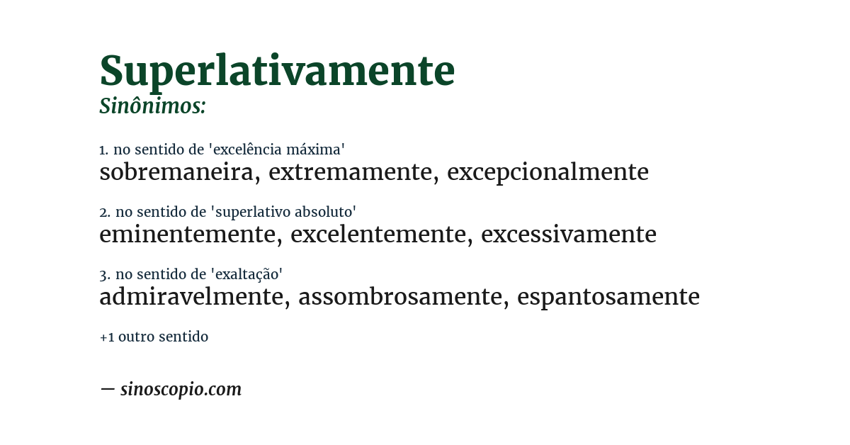 Sinônimo de superlativamente