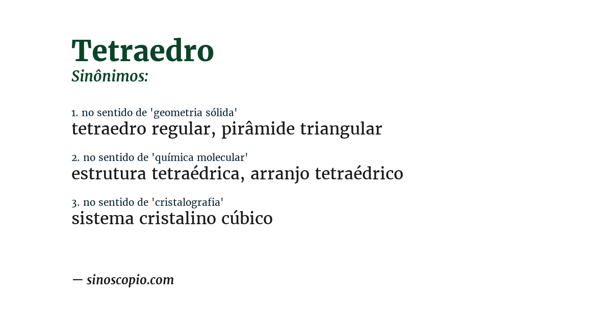 Sinônimo de tetraedro