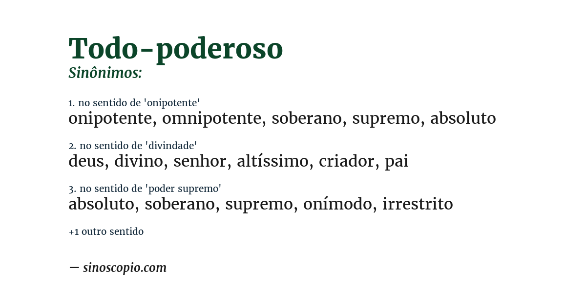 Sinônimo de todo-poderoso