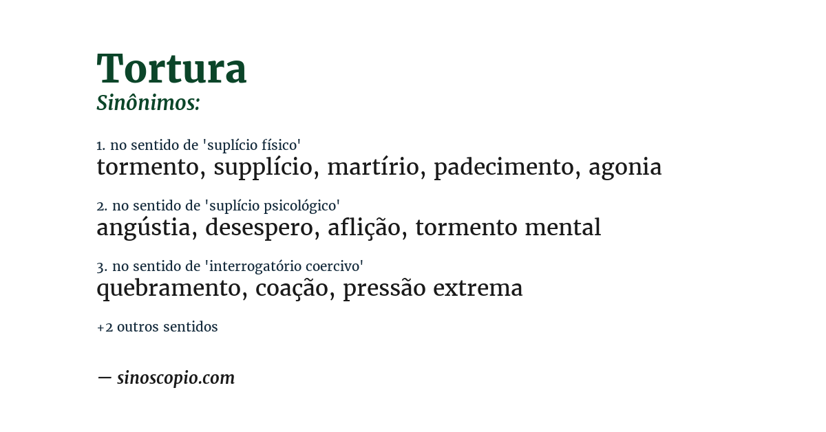 Sinônimo de tortura