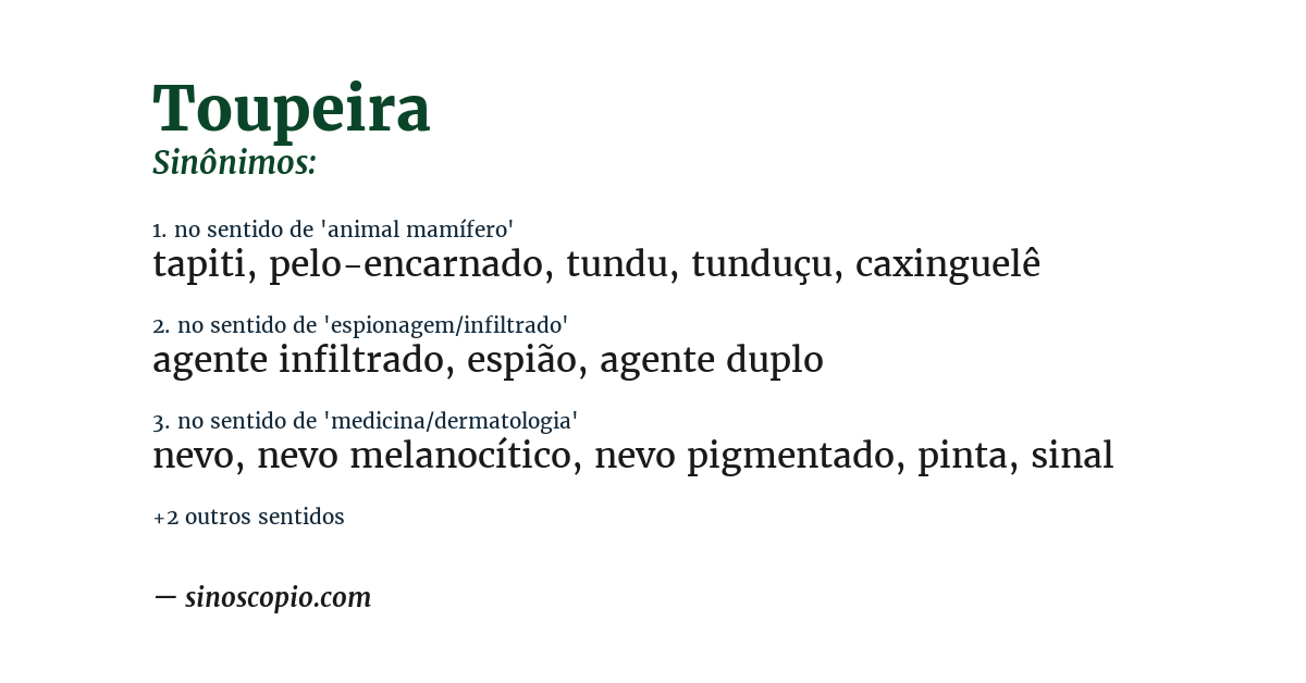 Sinônimo de toupeira