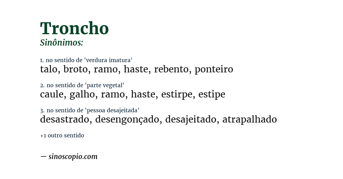 Sinônimo de troncho