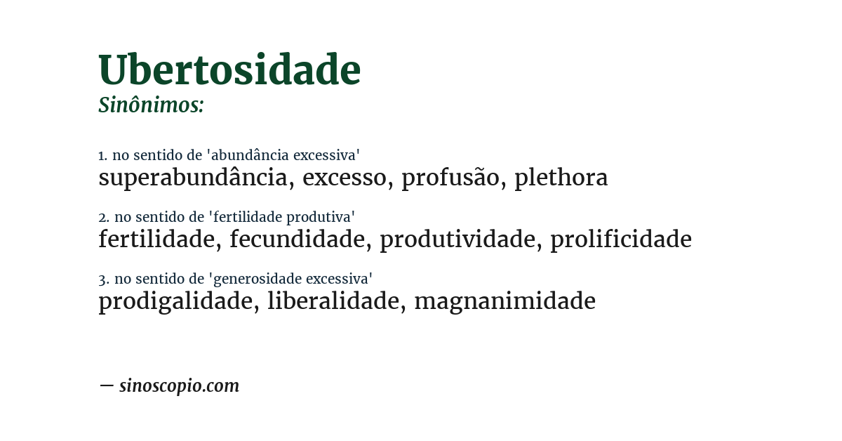 Sinônimo de ubertosidade