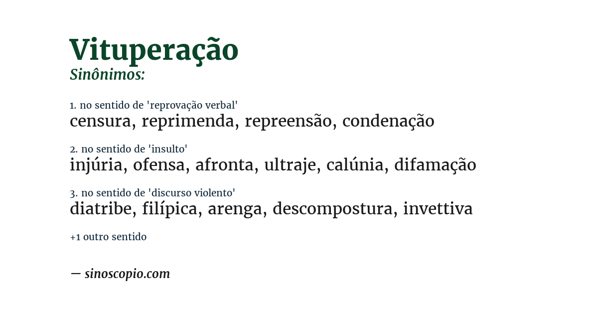 Sinônimo de vituperação
