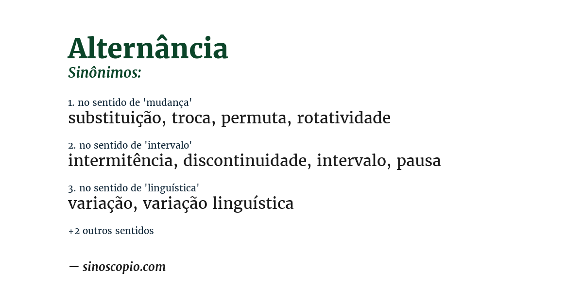 Sinônimo de alternância