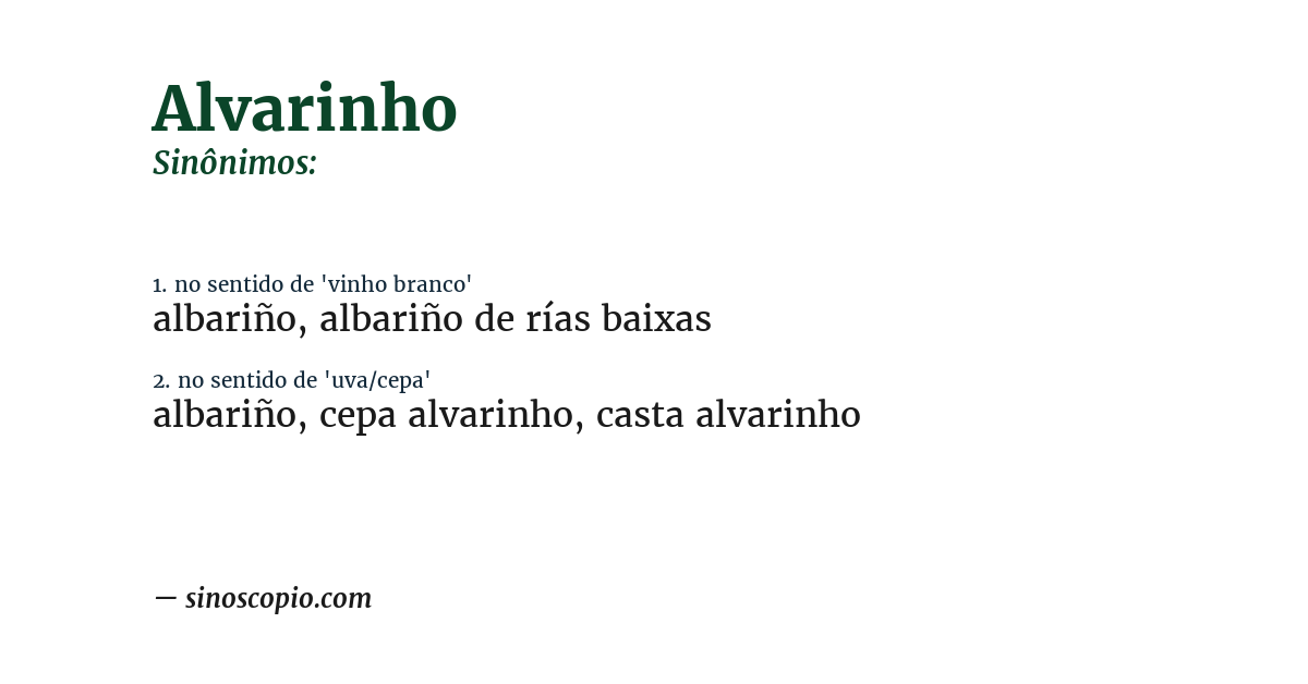 Sinônimo de alvarinho