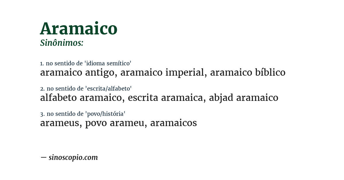 Sinônimo de aramaico
