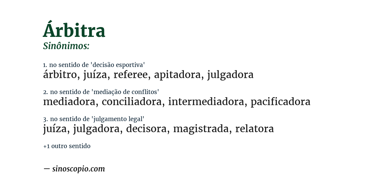 Sinônimo de árbitra