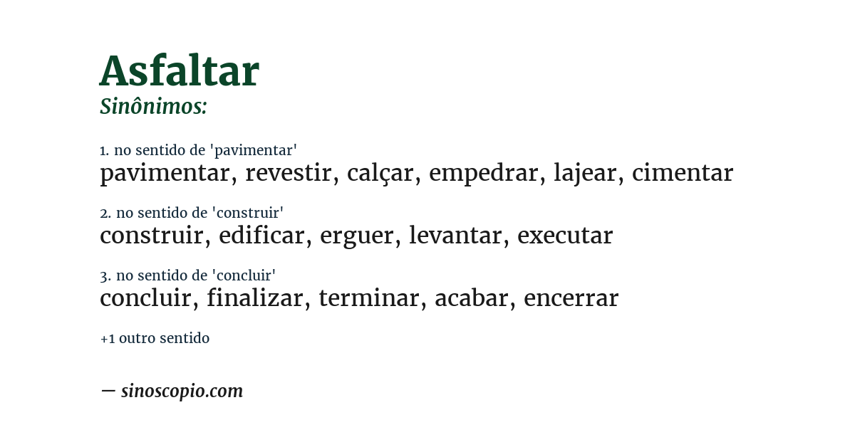 Sinônimo de asfaltar