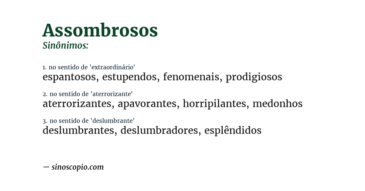 Sinônimo de assombrosos