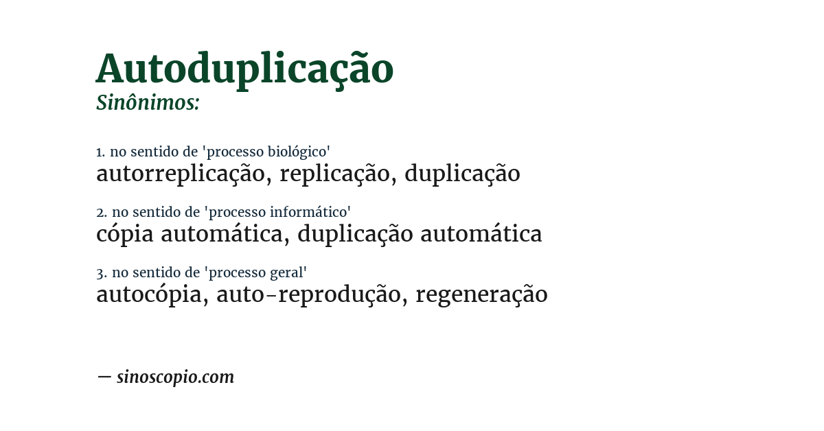 Sinônimo de autoduplicação