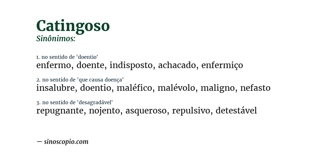 Sinônimo de catingoso