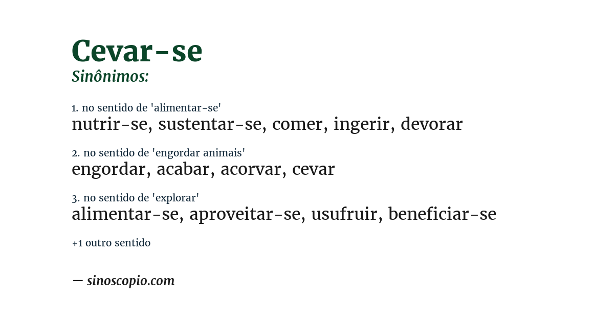 Sinônimo de cevar-se