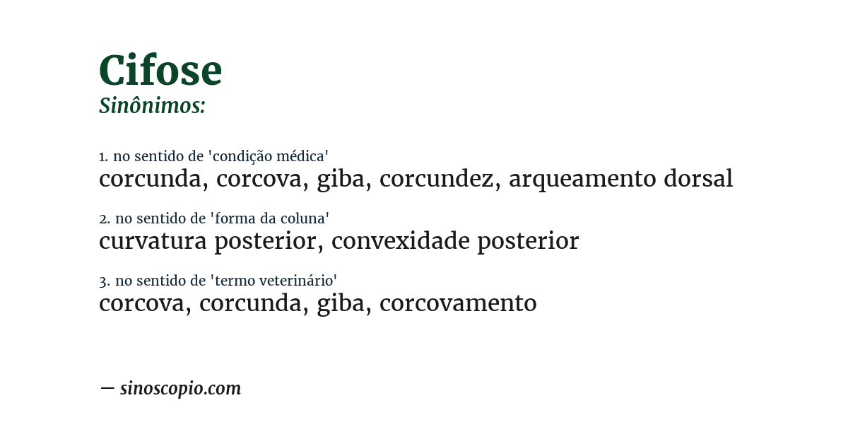 Sinônimo de cifose