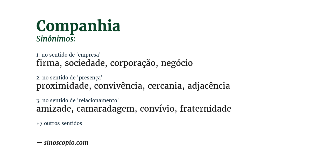 Sinônimo de companhia
