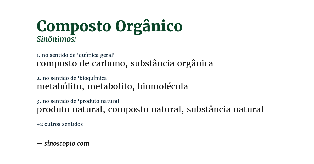 Sinônimo de composto orgânico