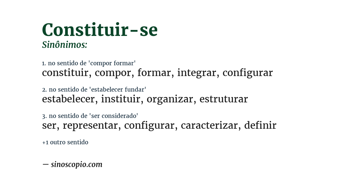 Sinônimo de constituir-se