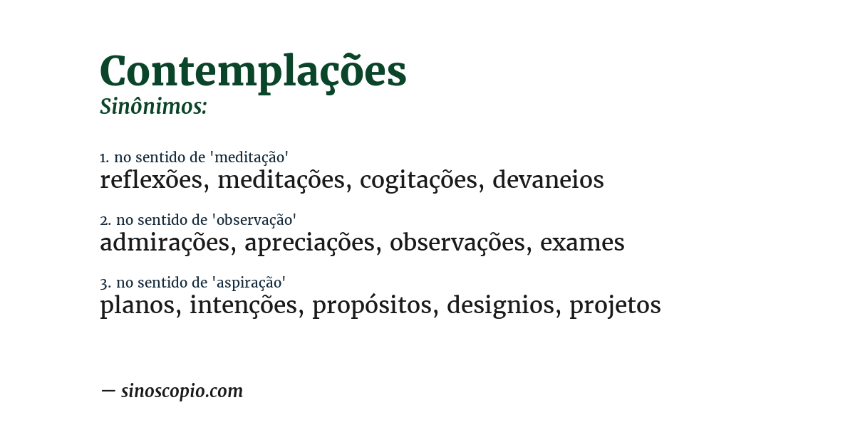 Sinônimo de contemplações