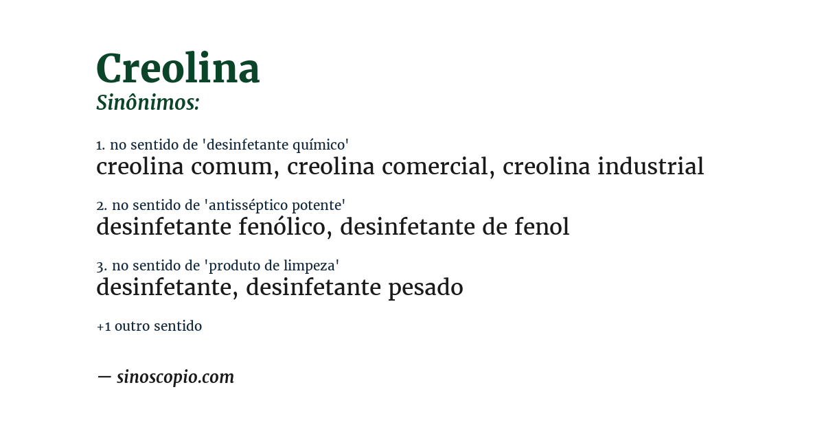 Sinônimo de creolina
