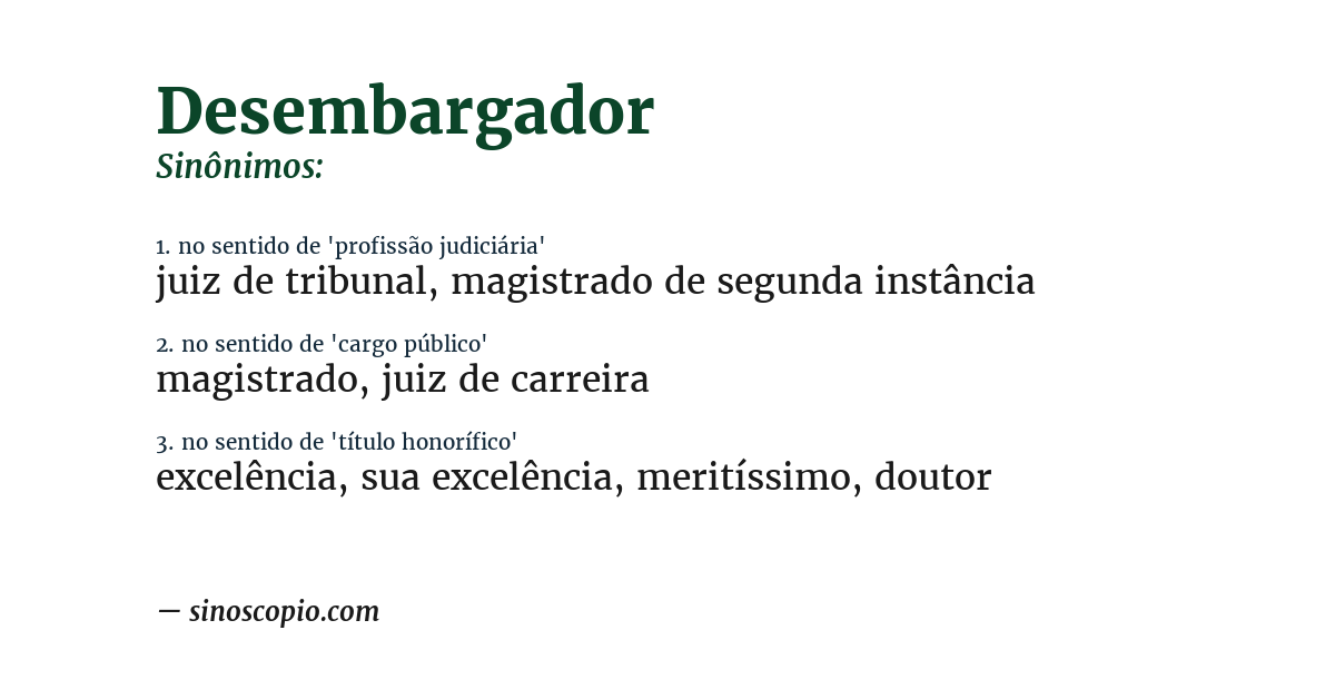 Sinônimo de desembargador