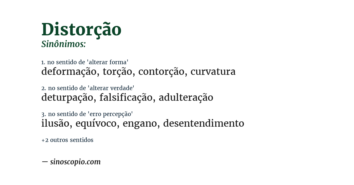 Sinônimo de distorção