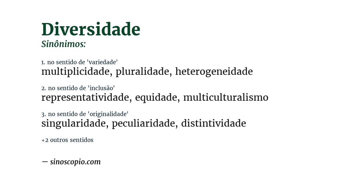 Sinônimo de diversidade